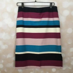 LOFT Stripped Pencil Skirt